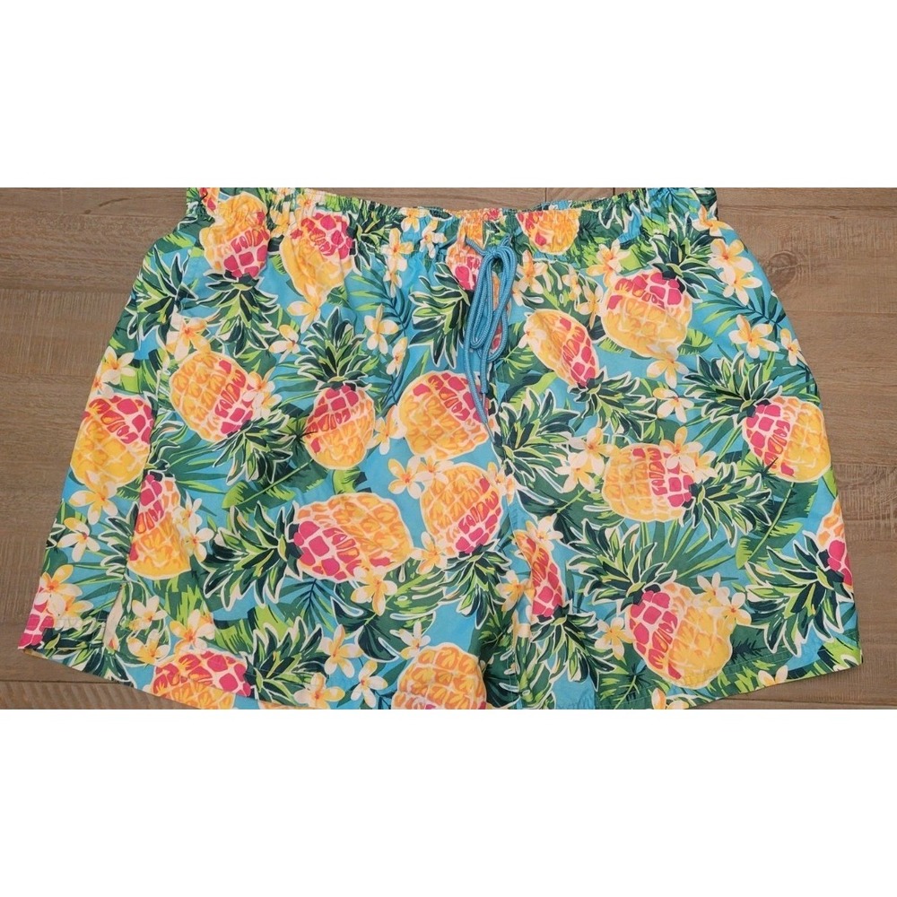 George Mens Pineapple Swimtrunks Sz 2XL Multicolor Ocean  Hawaii Vibe 44 46